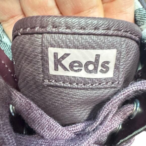 Keds Scout Purple Water-Resistant Rain Boot Gingham Fabric Lined Women's 9.5 - Picture 2 of 13